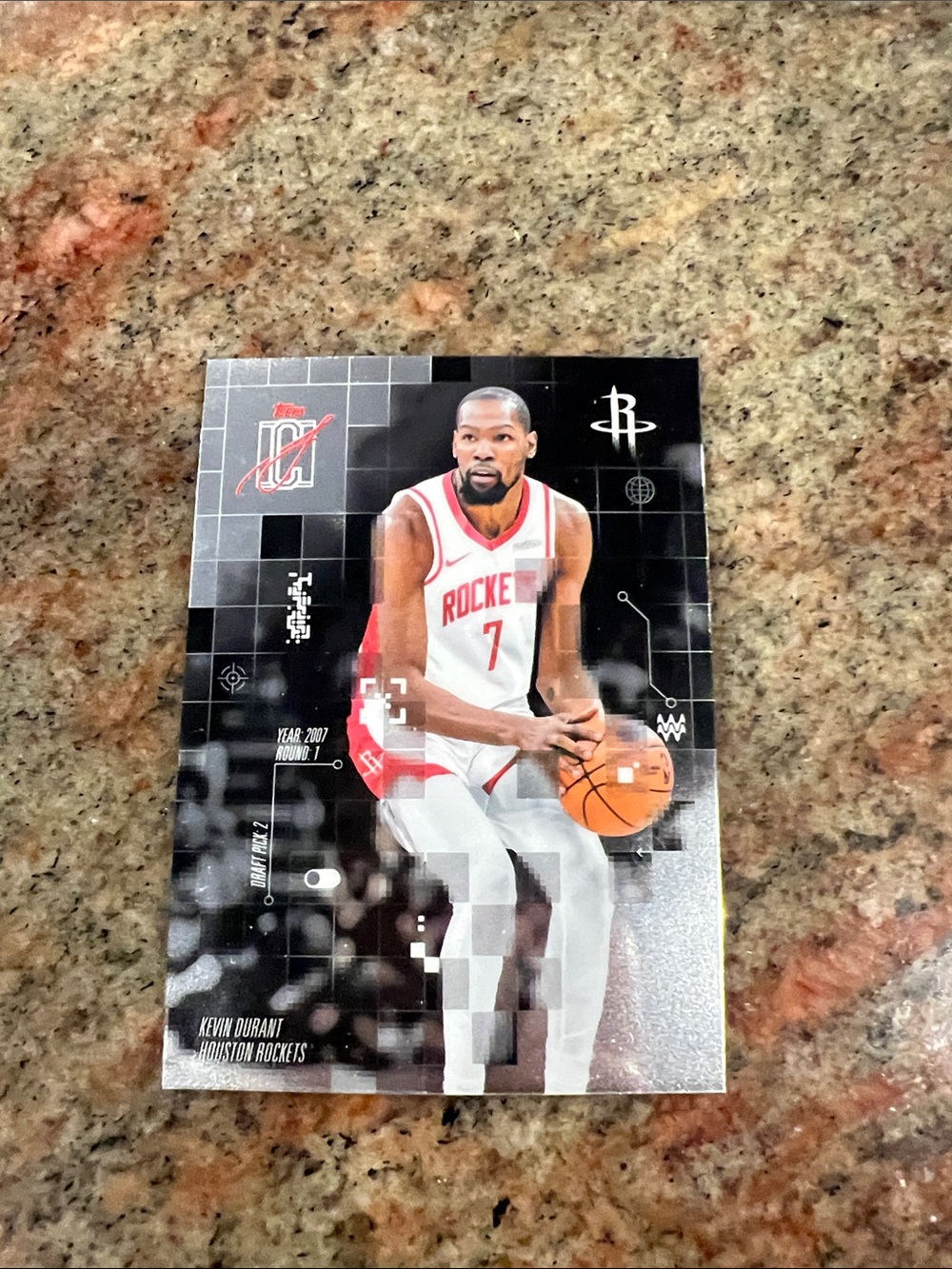 Kevin Durant Houston Rockets Basketball Card - Red & White